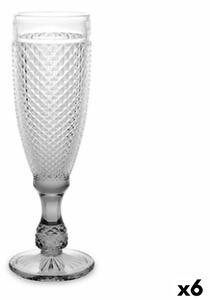 3895 Sklenka na šampaňské Diamant Transparentní Antracit Sklo 185 ml (6 kusů)