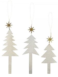 Ozdoba vánoční stromek Silver Tree - set 3 ks House Doctor