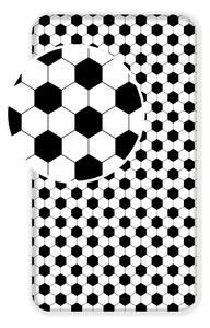Černobílé napínací bavlněné dětské prostěradlo na jednolůžko 90x200 cm Football – Jerry Fabrics