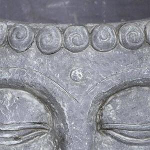 Květináč Buddha, O 17,5 cm, cement, šedý