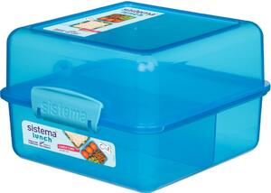 Sistema Dělený svačinový box Lunch Cube s 2 oddíly 1,4 l, modrá