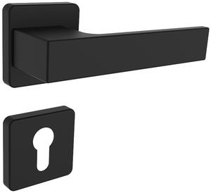 Dveřní kování ROSTEX RAVENA/H s čepy (ČERNÁ), klika-klika, Otvor pro obyčejný klíč BB, ROSTEX ČERNÁ