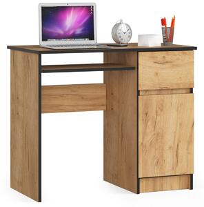 Ak furniture Psací stůl PIKSEL 90 cm dub craft zlatý pravý
