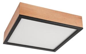 Stropní svítidlo OAK SQUARE 4xE27/15W/230V 39x39 cm dub/černá