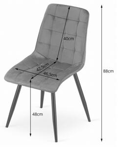 Sametová židle TOKIO šedá