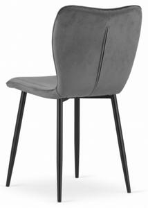 Sametová židle RIO šedá