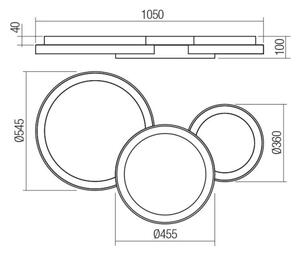 Redo 01-3375 - LED Stmívatelné stropní svítidlo COMBI LED/72W/230V CRI98 černá