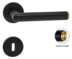 Dveřní kování MP Lucia Select - R (Grafit černá / mosaz ), klika-klika, Otvor pro obyčejný klíč BB, MP Grafit černá / mosaz