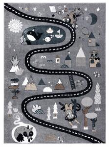 Dywany Łuszczów Dětský kusový koberec Fun Route Street animals grey ROZMĚR: 140x190