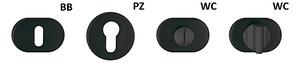Dveřní kování TWIN AKIK HA 202 (CM), klika-klika, Bez spodní rozety, Twin CM (černý mat)