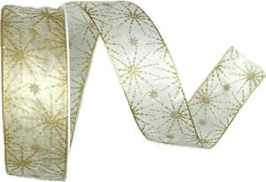 Stuha vánoční STARDUST RADIANCE GOLD zlatá 25mm x 3m (11.50,-Kč/m)