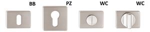 Dveřní kování TWIN CORAL HR HA 200 (NI-SAT-MAT), klika-klika, Bez spodní rozety, Twin NI-SAT-MAT (nikl matný)