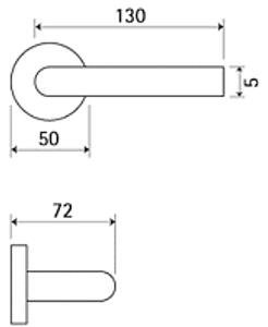 Dveřní kování TWIN AIRLINE P50I (CM), klika/klika, kulatá rozeta, Kulatá rozeta s otvorem pro obyčejný klíč BB, Twin CM (černý mat)