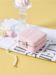 Sinsay - Organizer na šperky s tkaninovým předním panelem - pastelová růžová