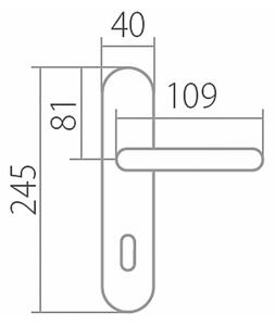 Dveřní kování TWIN ELEGANT BA 1220 (A-SAT), klika-klika, Otvor pro obyčejný klíč BB, Twin A-SAT (mosaz matná), 72 mm
