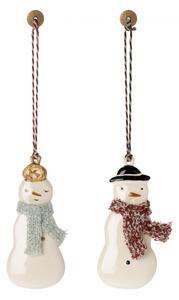 Vánoční plechová ozdoba Snowman - set 2 ks Maileg