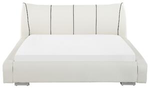 Bílá kožená postel 160x200 cm NANTES