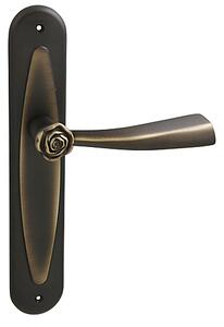 Dveřní kování MP Rose (bronz matný), klika-klika, Otvor pro obyčejný klíč BB, MP OGS (bronz česaný mat), 90 mm