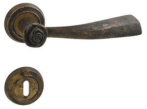 Dveřní kování MP LI - ROSE - R (OBA - Antik bronz), klika-klika, Otvor na cylindrickou vložku PZ, MP OBA (antik bronz)