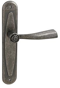 Dveřní kování MP Rose (antik šedá), klika-klika, Otvor pro obyčejný klíč BB, MP Antik šedá, 90 mm