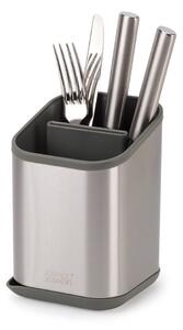 Odkapávač na příbory z nerezové oceli v leskle stříbrné barvě 11x11,5 cm Duo Steel – Joseph Joseph