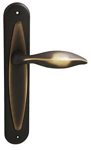 Dveřní kování MP Delfino (OGR), klika-klika, Otvor pro obyčejný klíč BB, MP OGS (bronz česaný mat), 90 mm