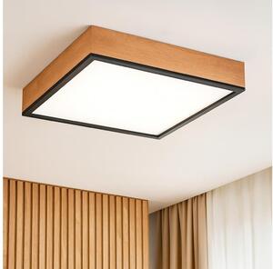 Stropní svítidlo OAK SQUARE 4xE27/15W/230V 48x48 cm dub/černá