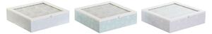 13493 Krabice na čaj DKD Home Decor Modrý Bílý Zelená Fialová Kov Sklo Dřevo MDF (3 kusů)