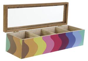 Krabice na čaj DKD Home Decor Bílý Vícebarevný Dřevo MDF (4 kusů)