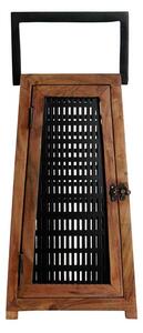 Svícen DKD Home Decor Černý Přírodní Kov mangové dřevo 20 x 20 x 38 cm