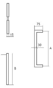 Madlo EUROLATON pro skleněné a dřevěné dveře - 88 (nerez), 230 mm (rozteč 200 mm)