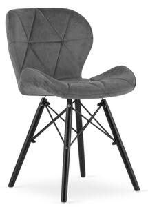 Jídelní židle SKY šedé s černými nohami 4 ks