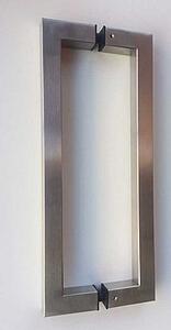 Madlo EUROLATON pro skleněné a dřevěné dveře - 78250350 (nerez), 375 mm (rozteč 350 mm)