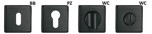Dveřní kování TWIN FOSIL HA 124 HR (CM), klika-klika, Bez spodní rozety, Twin CM (černý mat)