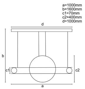 LED Stmívatelný lustr na lanku LED/95W/230V 3000-6500K + dálkové ovládání