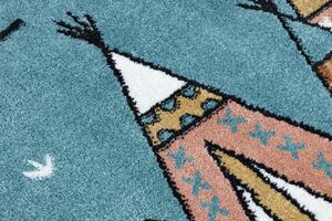 Dywany Łuszczów, Dětský kusový koberec Fun Indian bluemodrá | modrá Typ: 80x150 cm