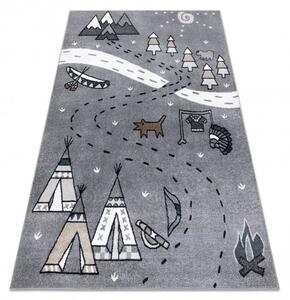 Dětský kusový koberec Fun Indian grey - 80x150 cm