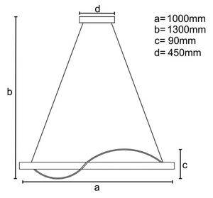 LED Stmívatelný lustr na lanku LED/70W/230V 3000-6500K + dálkové ovládání