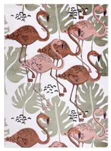Dywany Łuszczów Dětský kusový koberec Fun Flami Flamingos cream ROZMĚR: 80x150