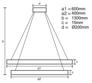 LED Stmívatelný lustr na lanku LED/65W/230V 3000-6500K + dálkové ovládání