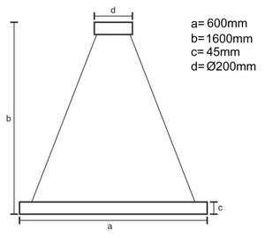 LED Stmívatelný lustr na lanku LED/85W/230V 3000-6500K + dálkové ovládání