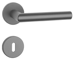 Dveřní kování MP Arabis - R 7S (BS - Černá matná), klika-klika, WC klíč, MP BS (černá mat)