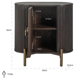 Hnědý dubový noční stolek Richmond Luxor 60 x 39 cm
