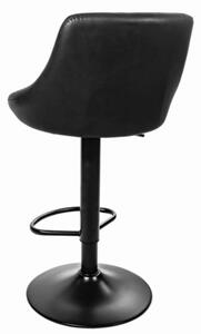 Barová židle z eko kůže Oklahoma černá s černým podstavcem