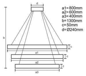 LED Stmívatelný lustr na lanku LED/250W/230V 3000-6500K + dálkové ovládání