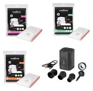 COMPACTOR Vakuovací set s elektrickou pumpou + 6ks vakuových pytlů Aspispace 2x (M, L, XL)