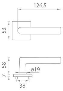 Dveřní kování MP Arabis - HR 7S (OCS - Chrom broušený), klika-klika, WC klíč, MP OCS (chrom broušený)
