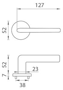 Dveřní kování MP Oleandro - R 7S (OC - Chrom lesklý), klika-klika, Bez spodní rozety, MP OC (chrom lesklý)