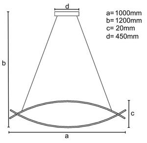LED Stmívatelný lustr na lanku LED/70W/230V 3000-6500K + dálkové ovládání