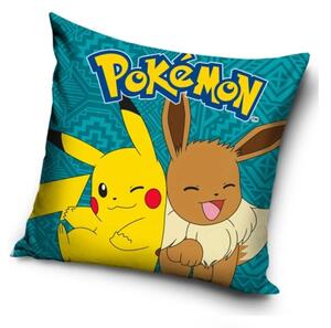 Carbotex Povlak na polštářek Pokémon Pikachu a Eevee 40x40 cm